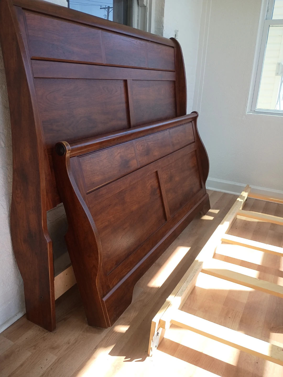 Wooden Dresser with Mirror and Headboard - photo 2