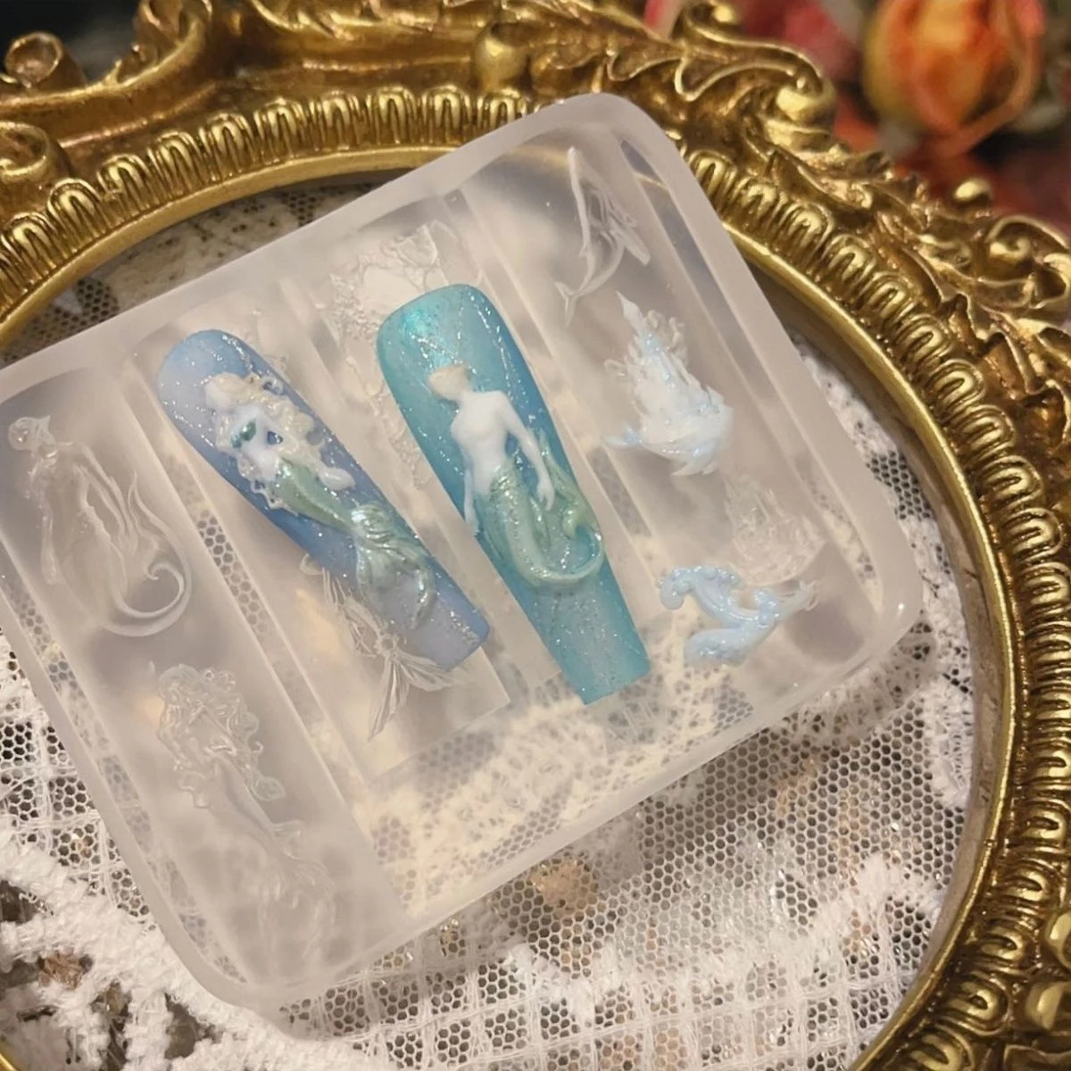 Mermaid & Ocean Theme Nail Art Silicone Mold - photo 2