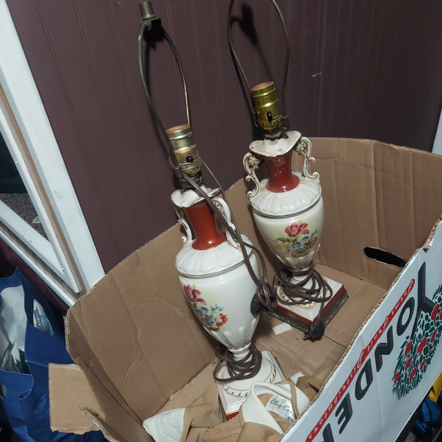 Pair of Vintage Ceramic Urn Table Lamps