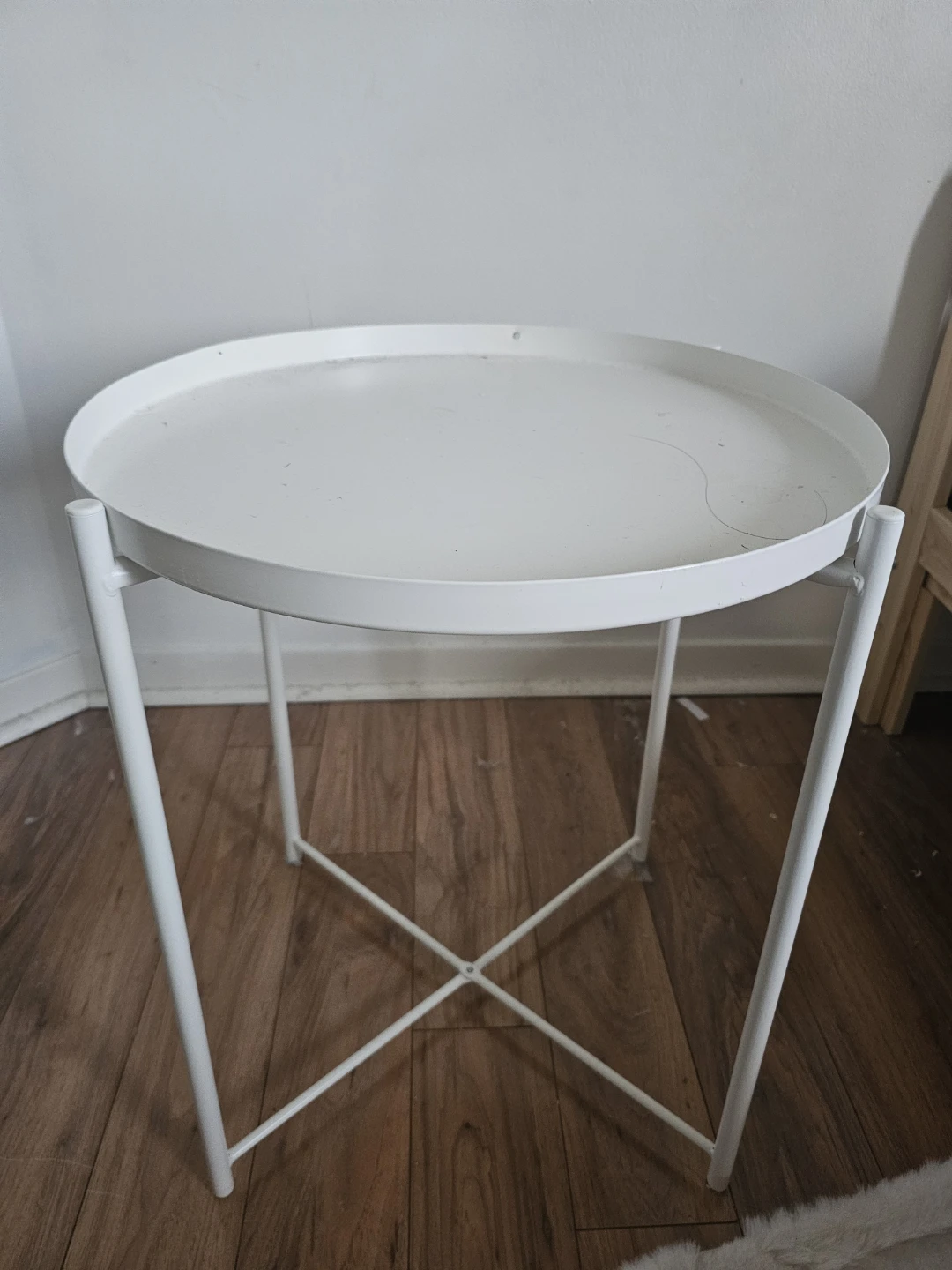 IKEA White Metal Side Table