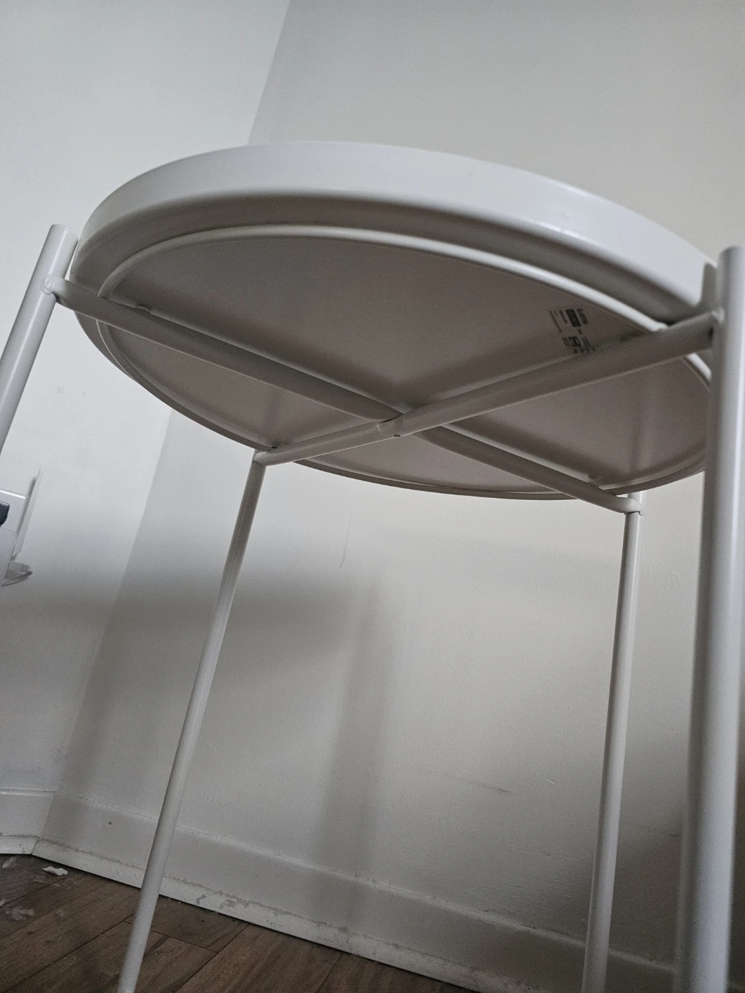 IKEA White Metal Side Table - photo 2