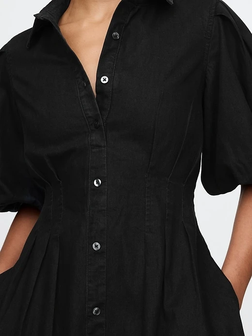 GAP Black Denim Mini Bubble Dress