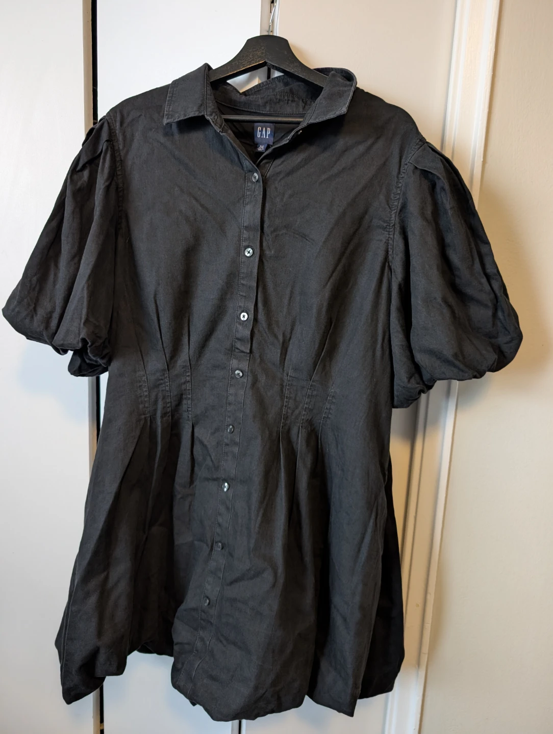 GAP Black Denim Mini Bubble Dress - photo 2