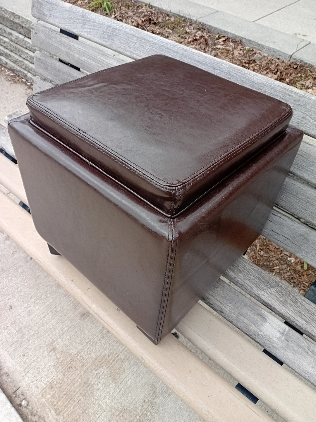 Square Storage Ottoman with Tray - photo 2
