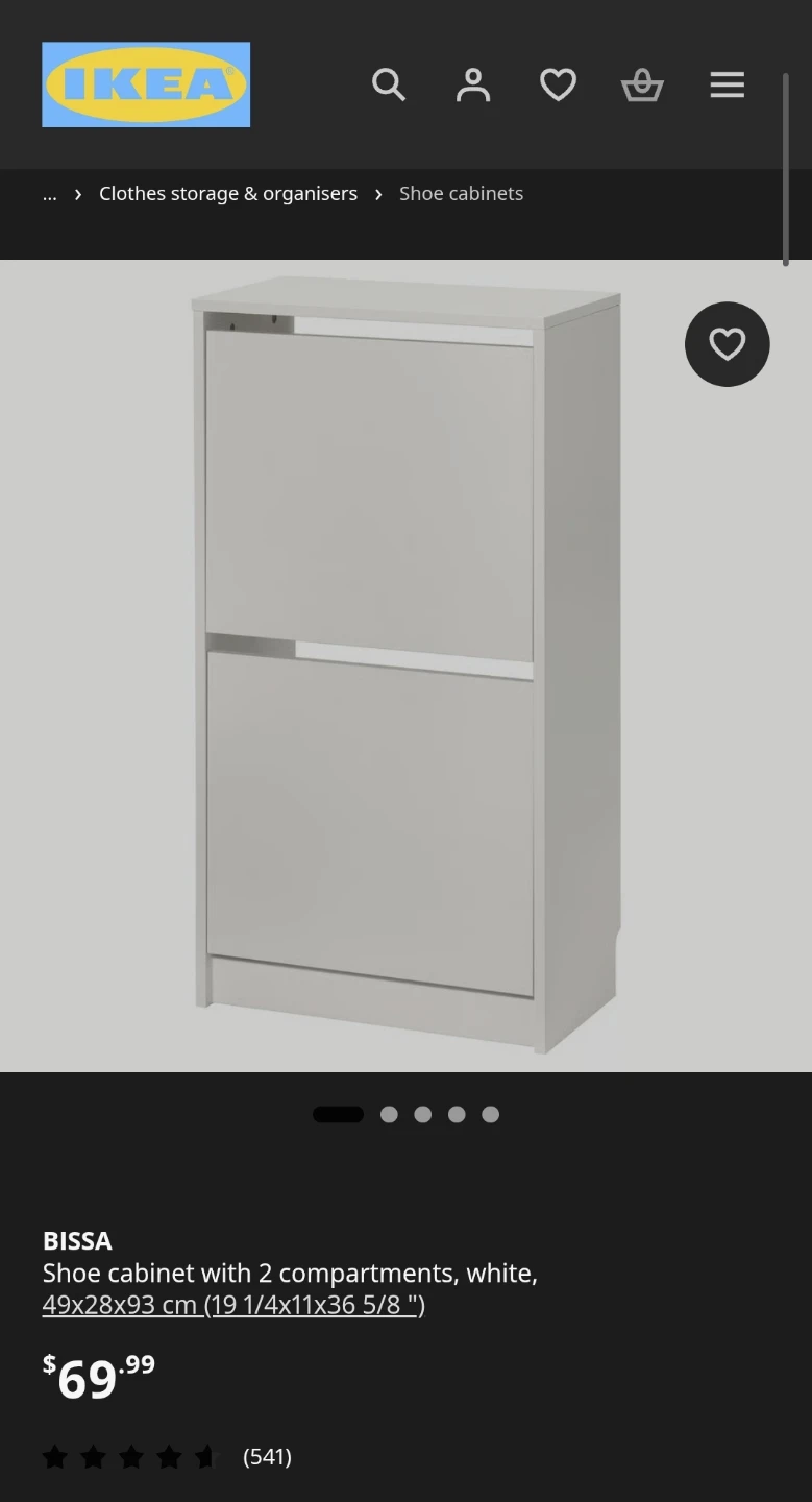 IKEA BISSA White Shoe Cabinet - photo 3