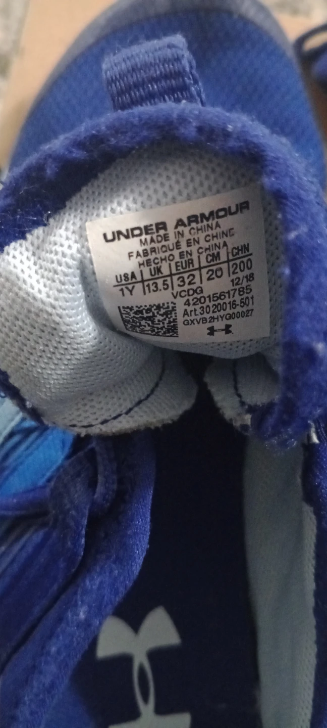Under Armour Blue Running Shoes - Youth Size 1Y - photo 3