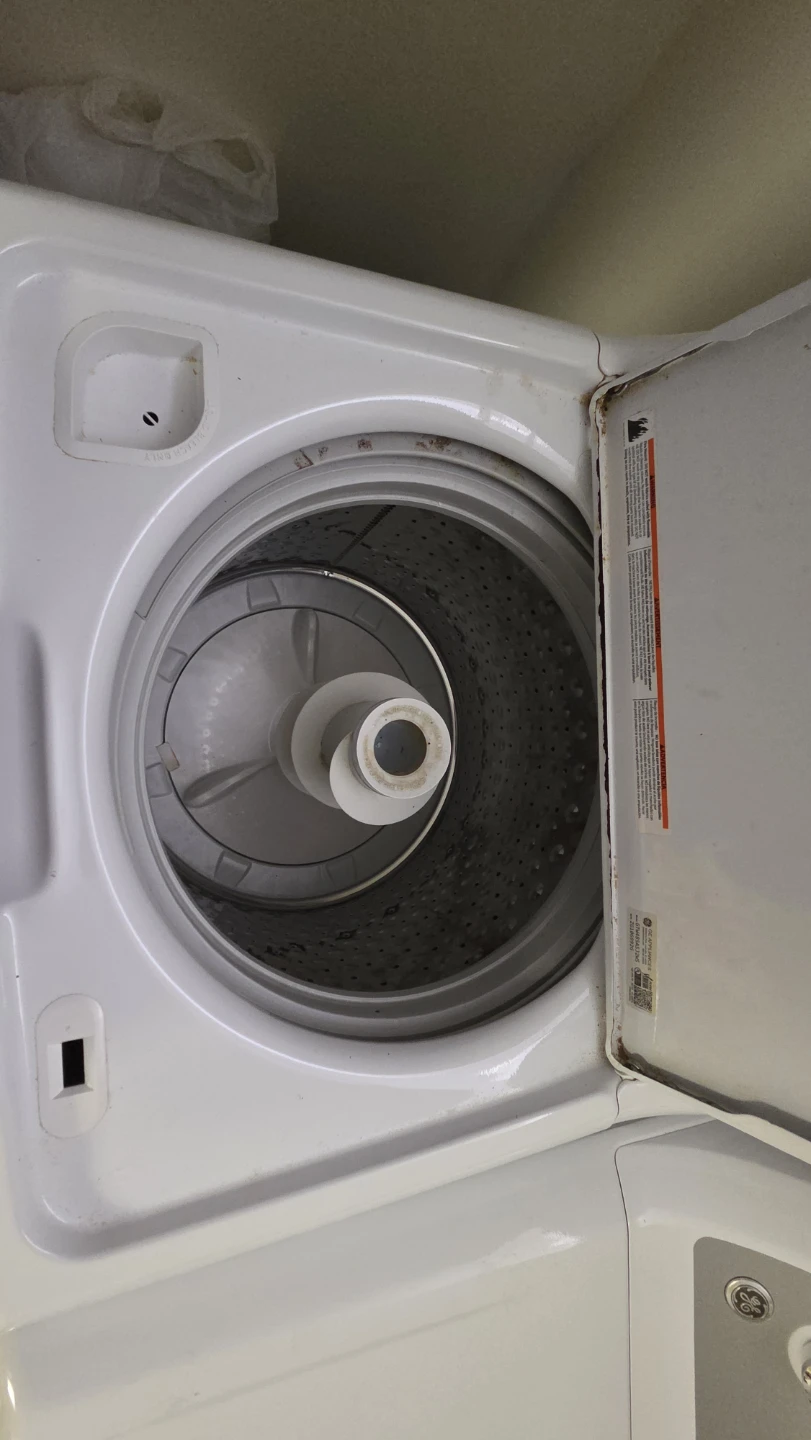 GE White Top Load Washer and Front Load Dryer Set - photo 3