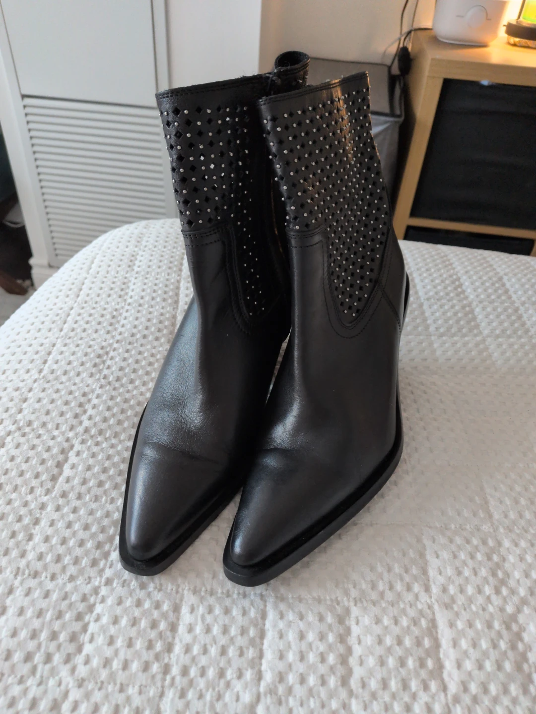 Bronx Black Western Studded Ankle Boots - photo 2
