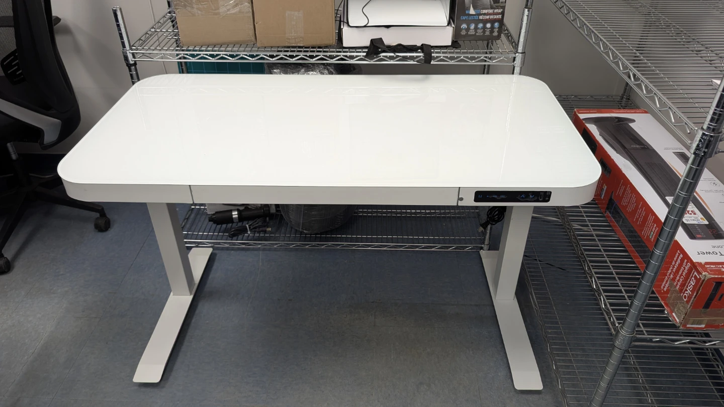 Airlift Standing Desk - White Glass Top