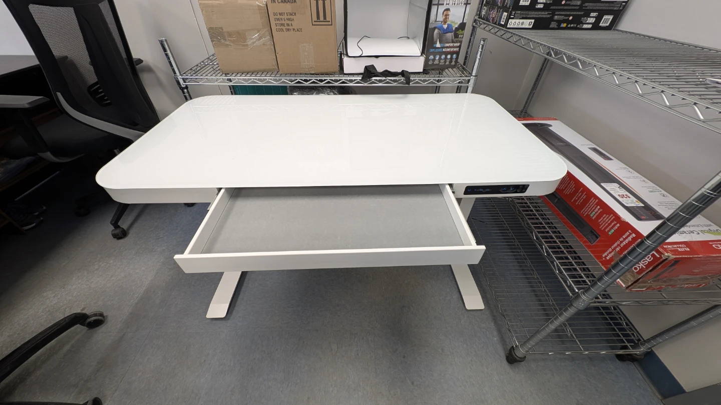 Airlift Standing Desk - White Glass Top - photo 2
