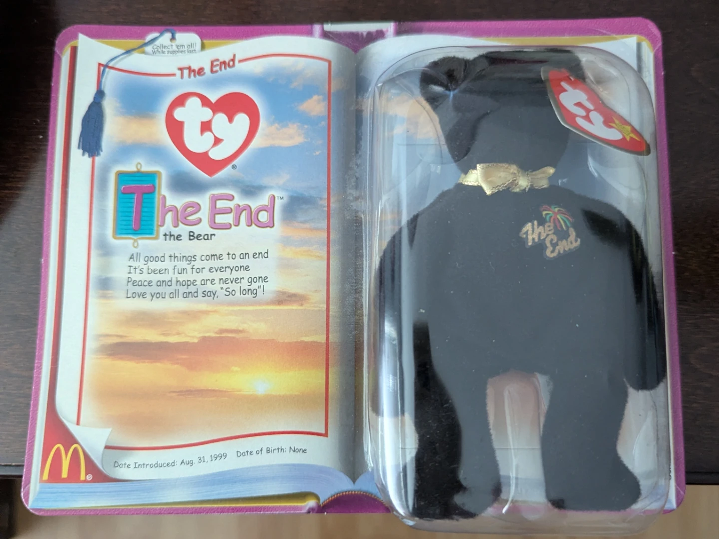 TY Teenie Beanie Baby "The End" Bear