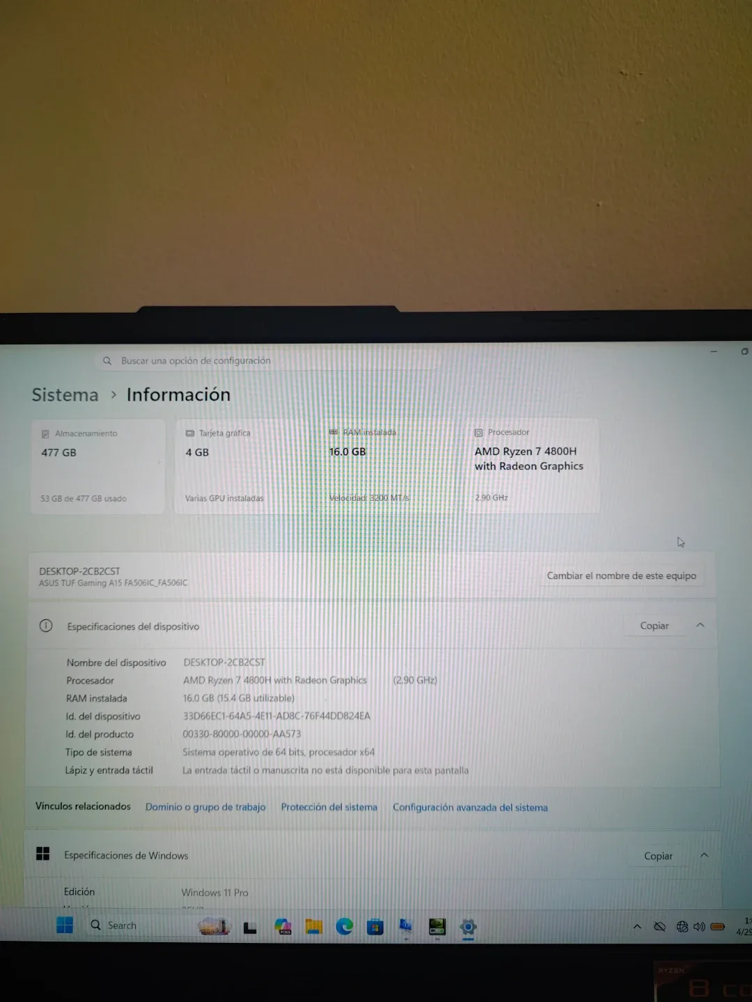 ASUS TUF Gaming A15 Laptop - AMD Ryzen 7 RTX 3050 - photo 2