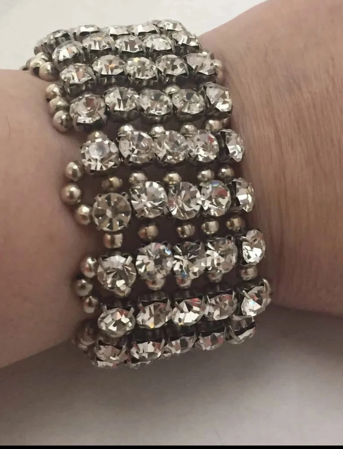 new Sparkly Rhinestone and Silver Tone Bracelet