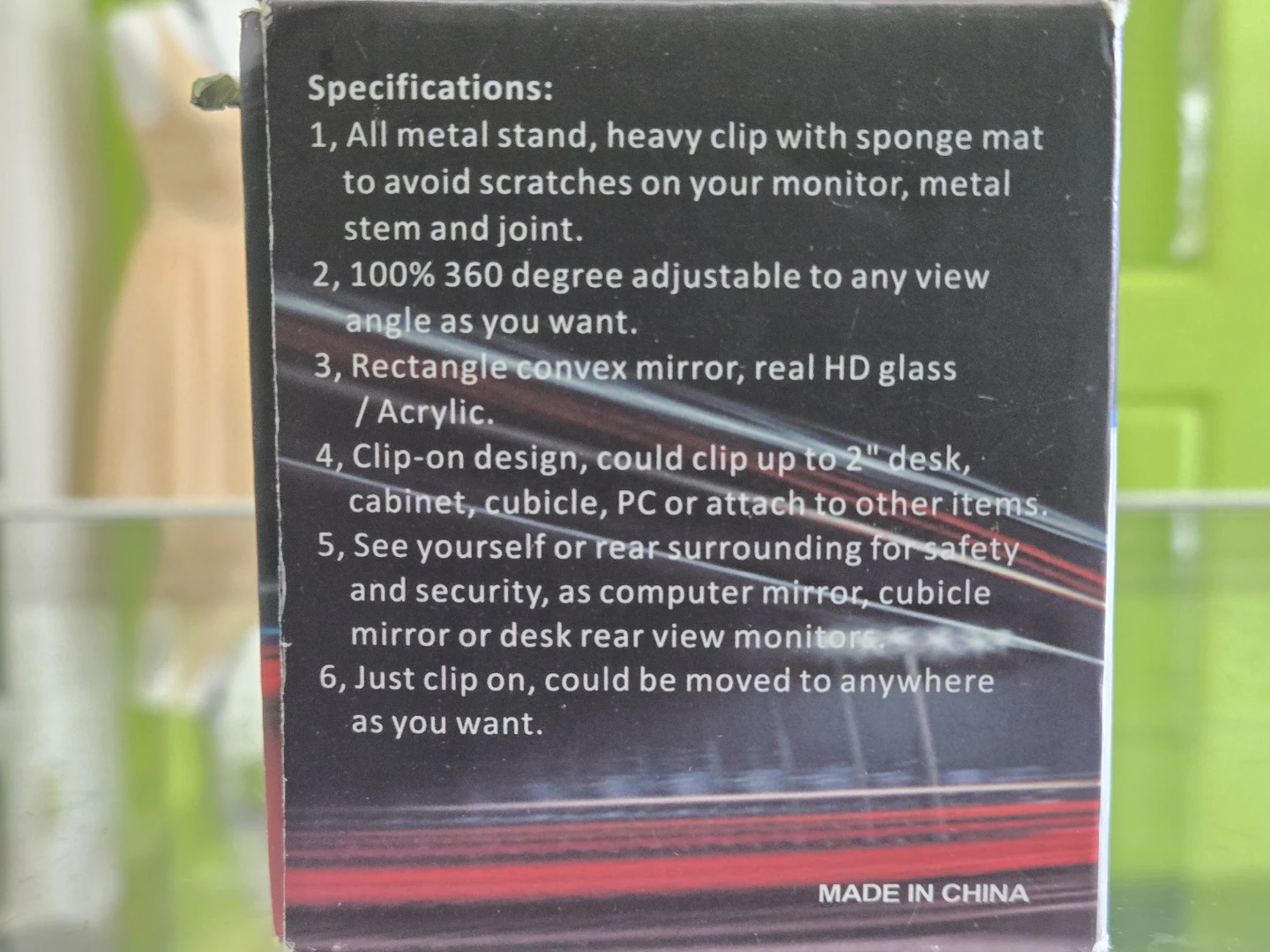 Clip-On Security Mirror / Desk Rear View Mirror 🪞💻 - photo 3