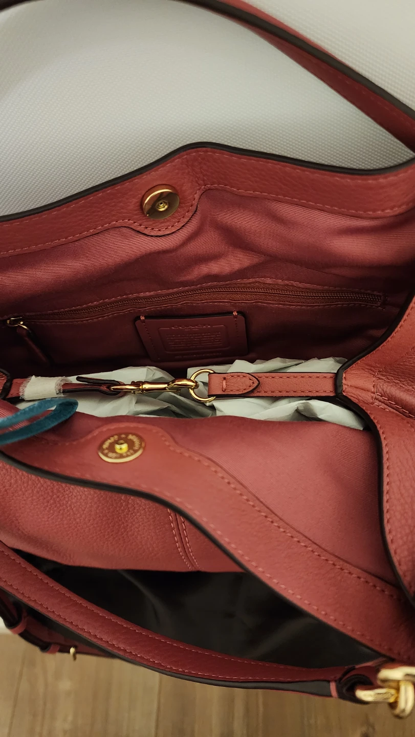 Coach Leather Shoulder Bag - Rose Red - photo 4