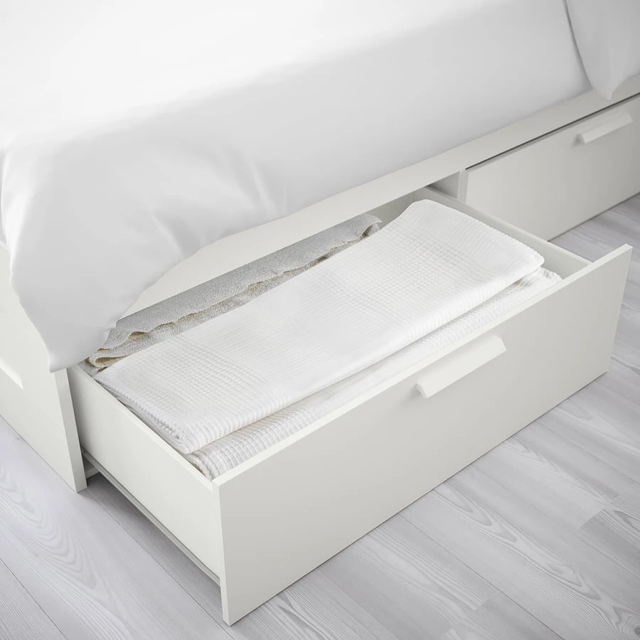 White Bed Frame with Storage Drawers - photo 5