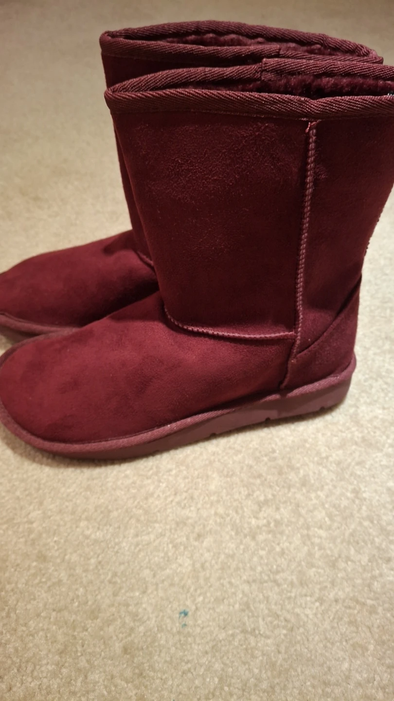 Maroon Suede-Like Boots - photo 2
