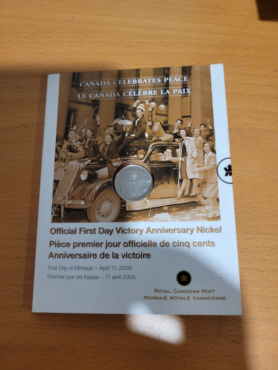 2005 Official First Day Victory Anniversary Nickel