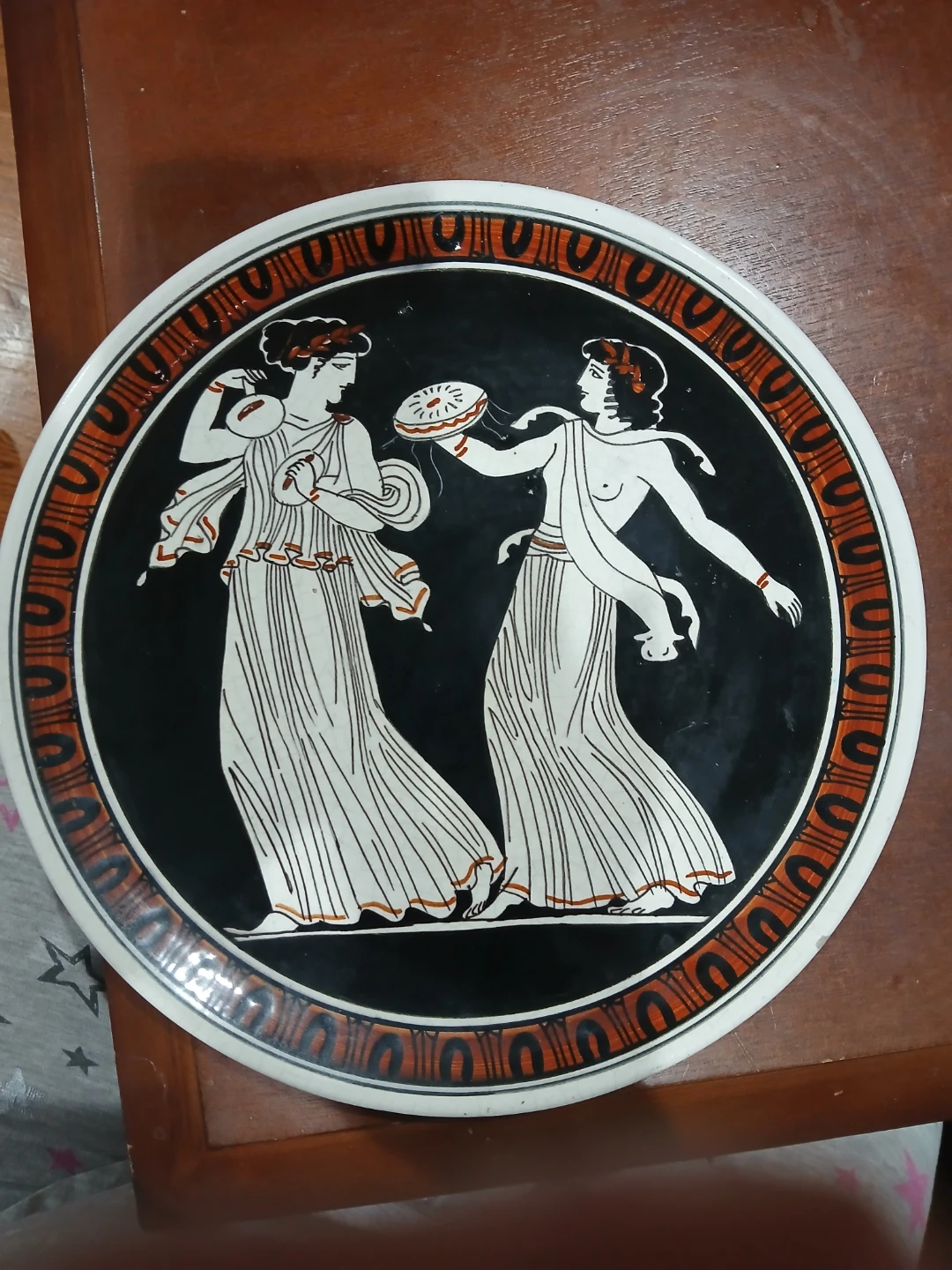 Hand-Painted Greek Ceramic Plate - "Ελληνική Τέχνη"