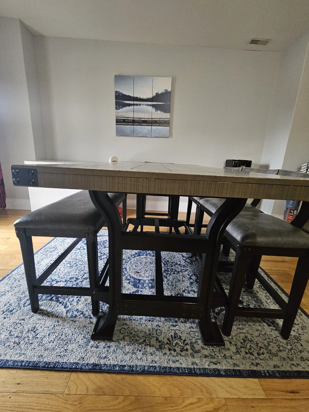 Dining Table Set with 4 Chairs and 1 Bench - photo 4