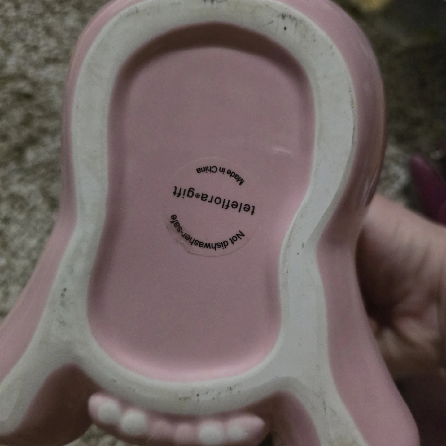 Pink Ceramic Teddy Bear Trinket Dish - photo 3