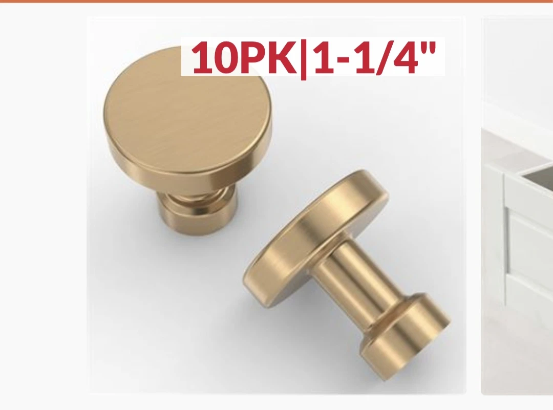 AsidRoma Cabinet Knobs - Brushed Brass Finish - 10 Pack - photo 2