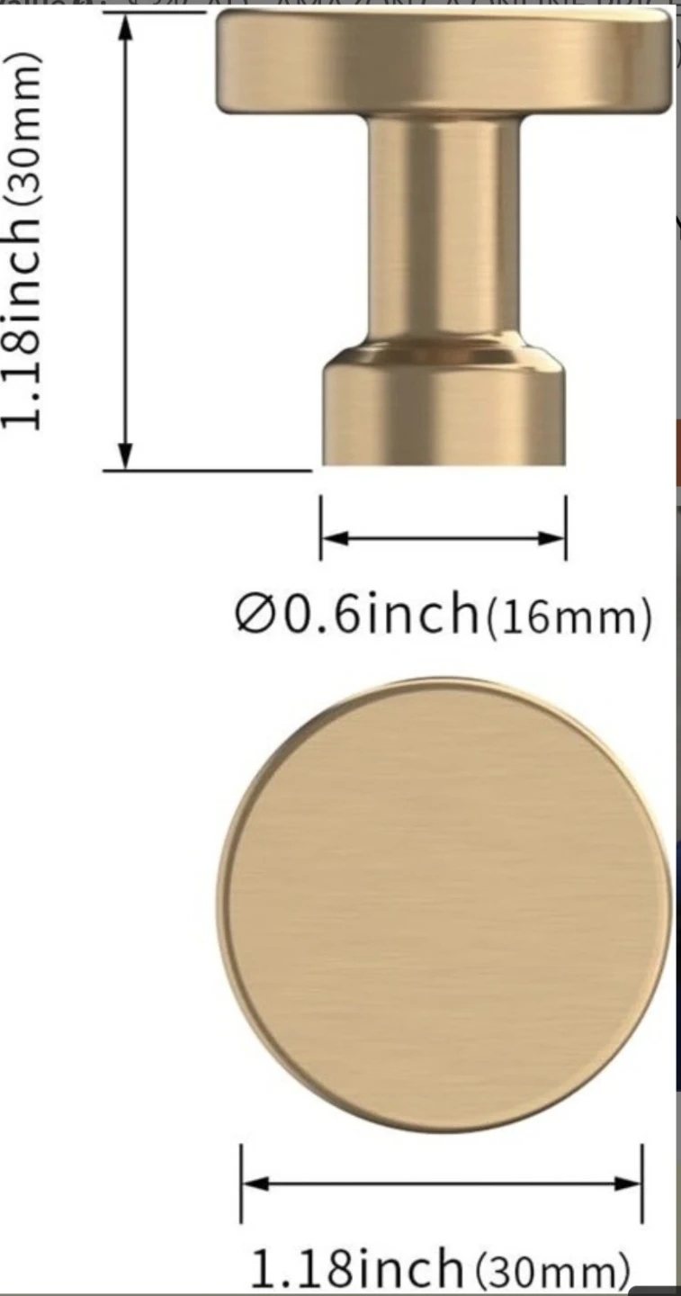 AsidRoma Cabinet Knobs - Brushed Brass Finish - 10 Pack - photo 3