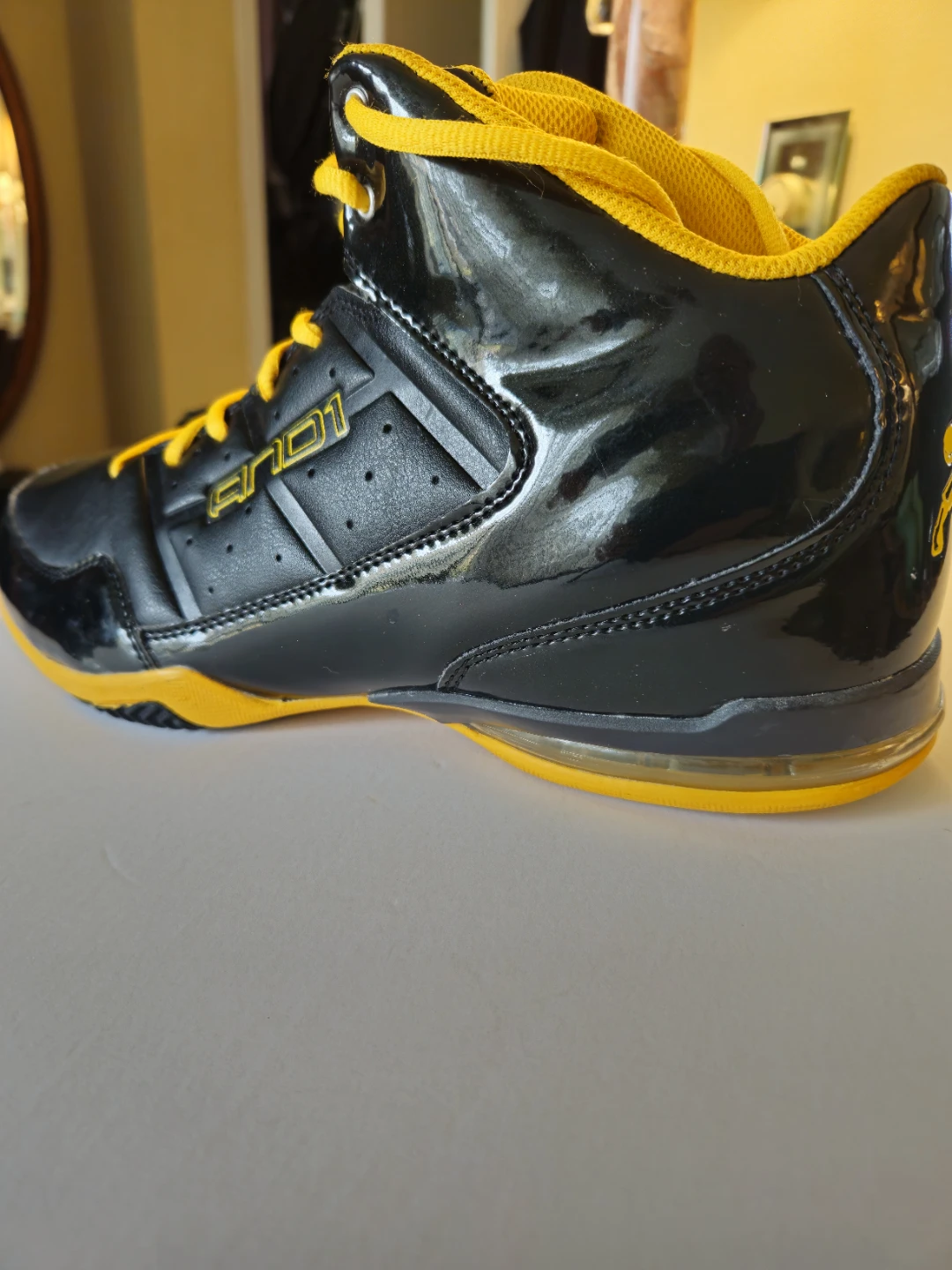 AND1 Master Mid Basketball Shoes Black/Yellow Men's Size 12 - photo 2