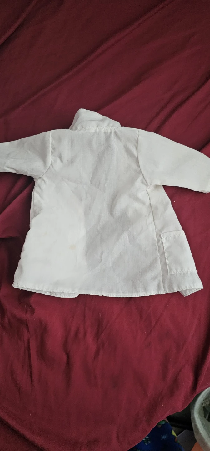 White Toy Doctor Coat with Paw Print