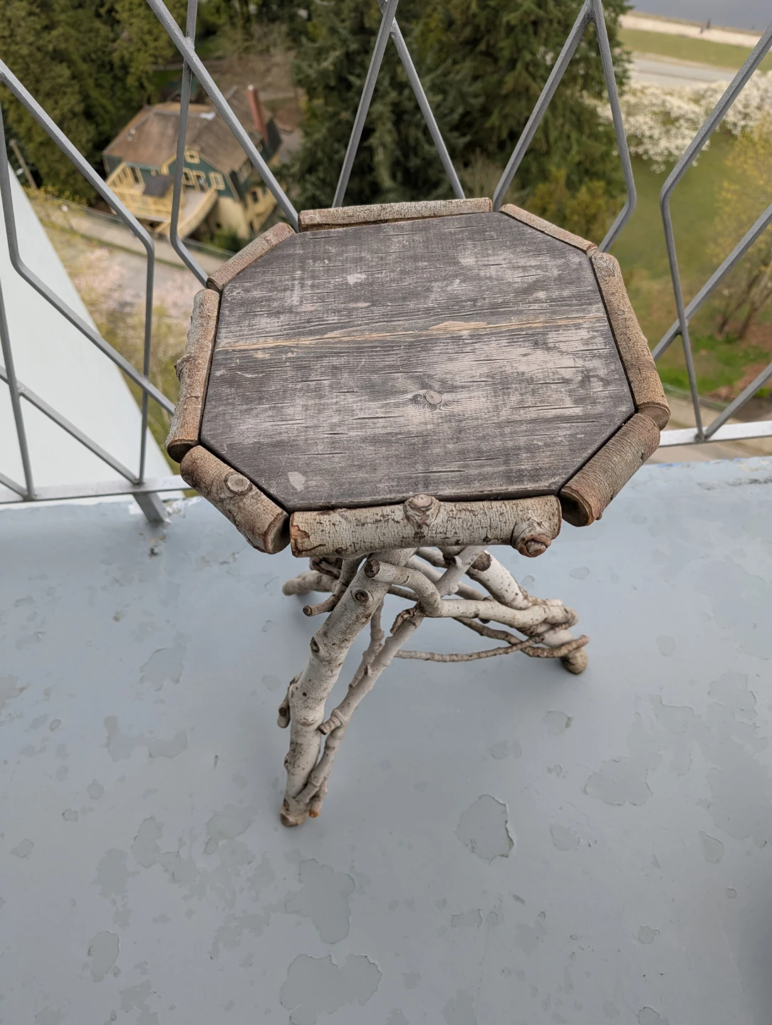 Rustic Wood Side Table with Tree Branch Base - photo 4