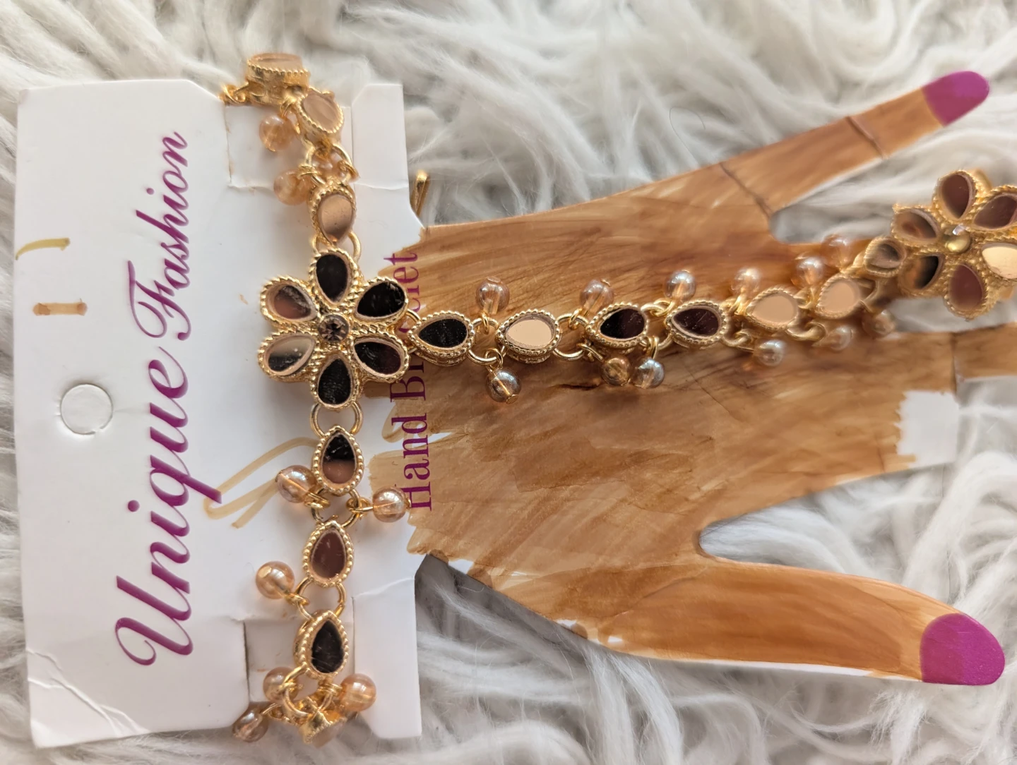 Gold-Tone Bracelet with Ring