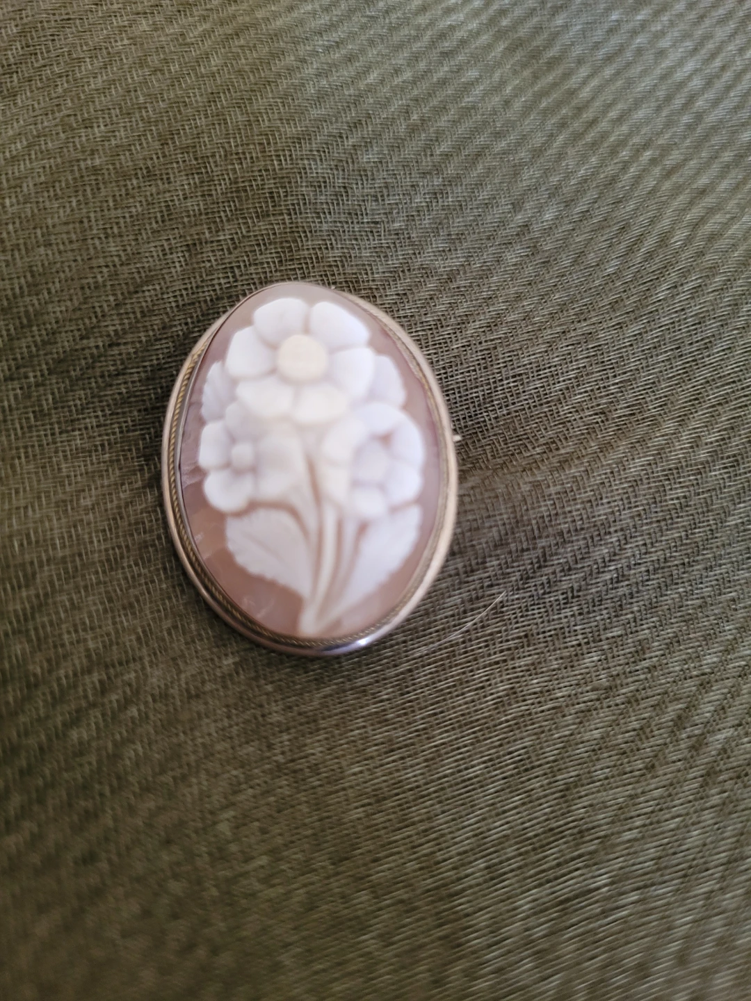 Vintage Sterling Cameo Brooch Pendant