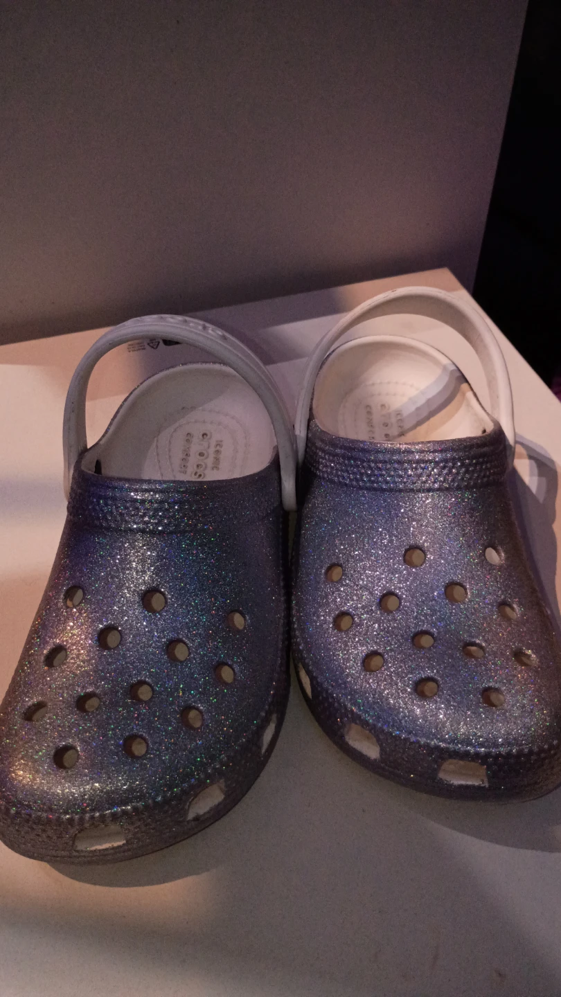 Glitter Crocs - Size Youth 1