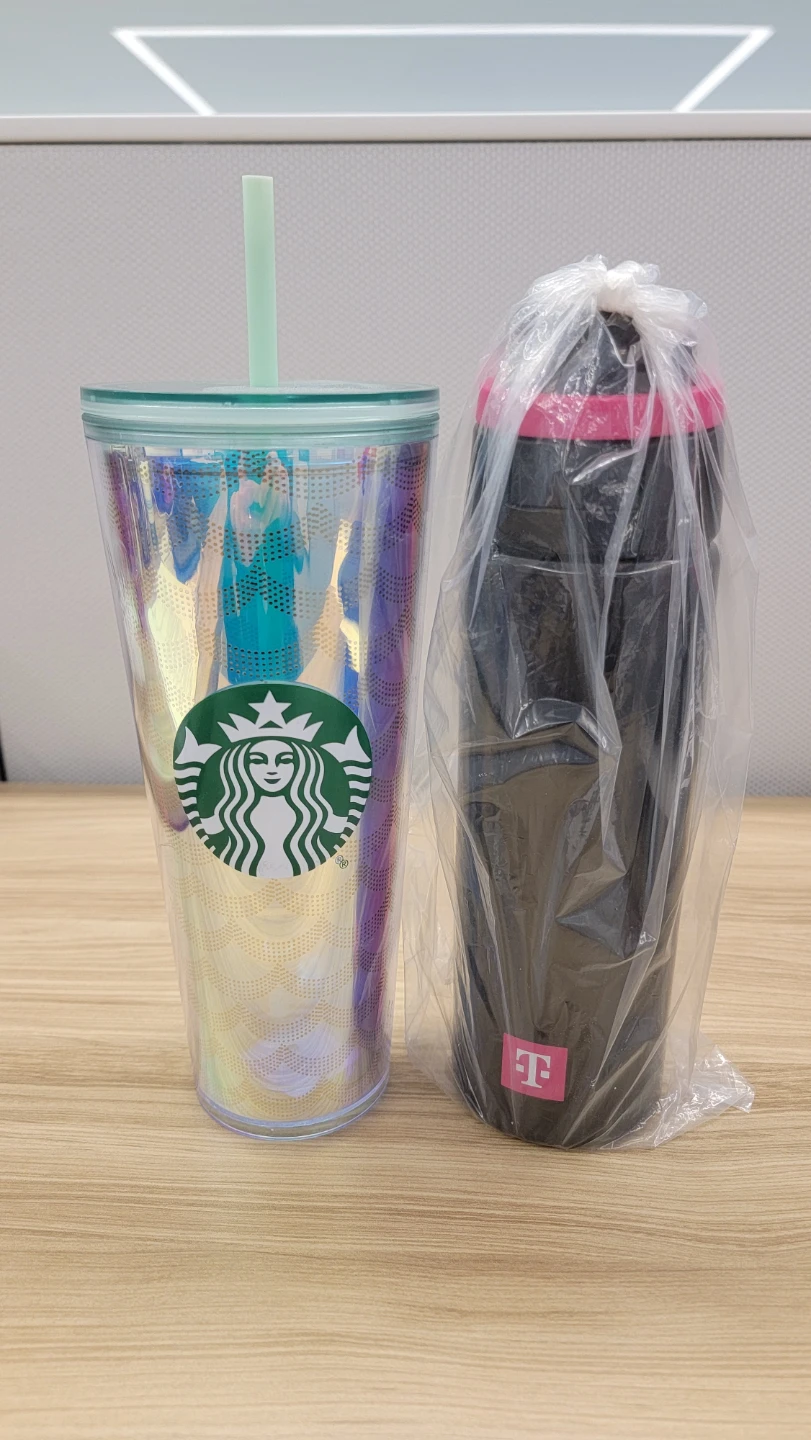 Starbucks Tumbler and T-Mobile Water Bottle