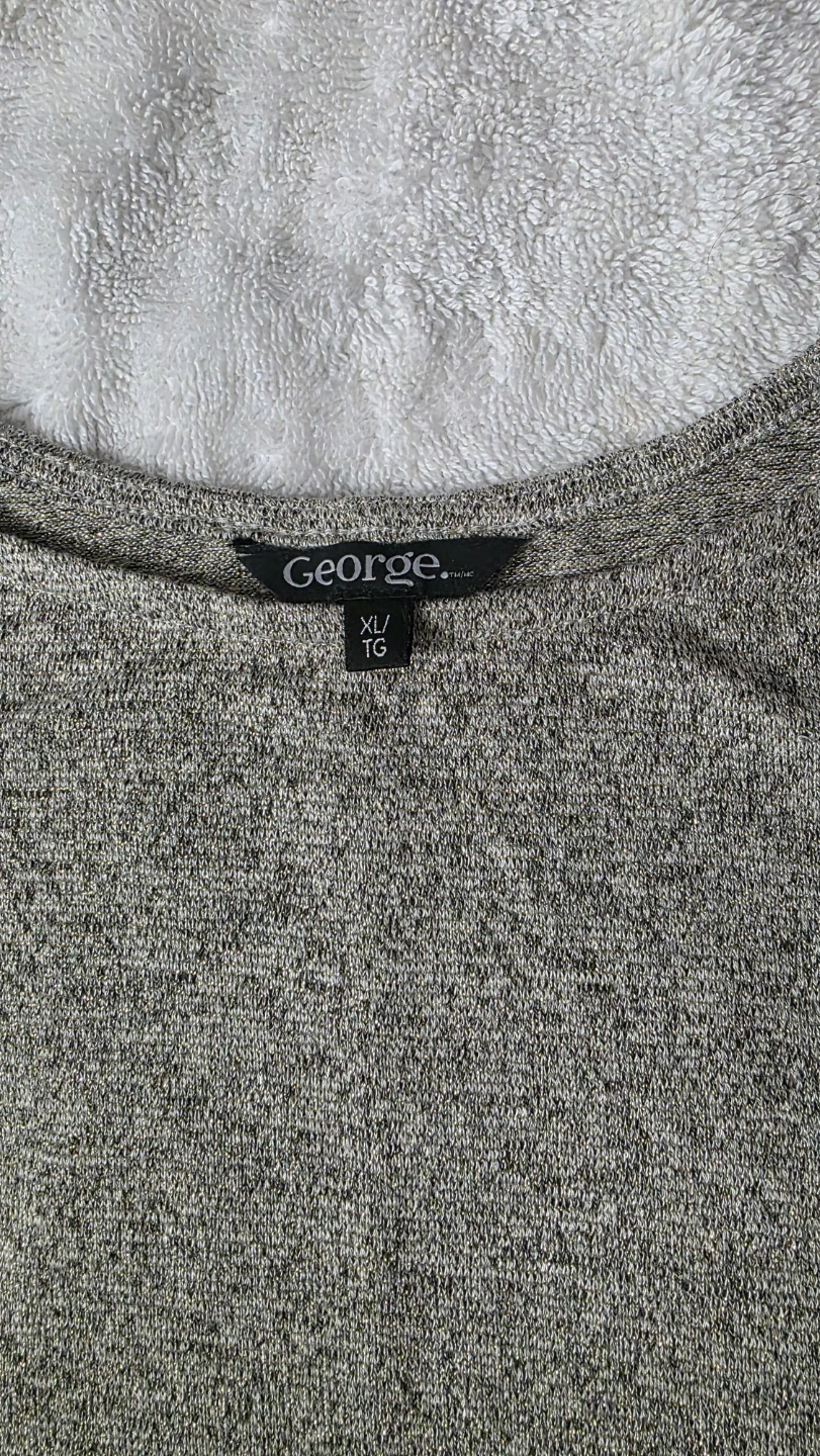 George Long Sleeve Tunic Top XL/TG Grey Heather