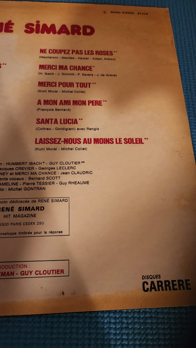 René Simard "Le Monde De Walt Disney" Vinyl Record - photo 4
