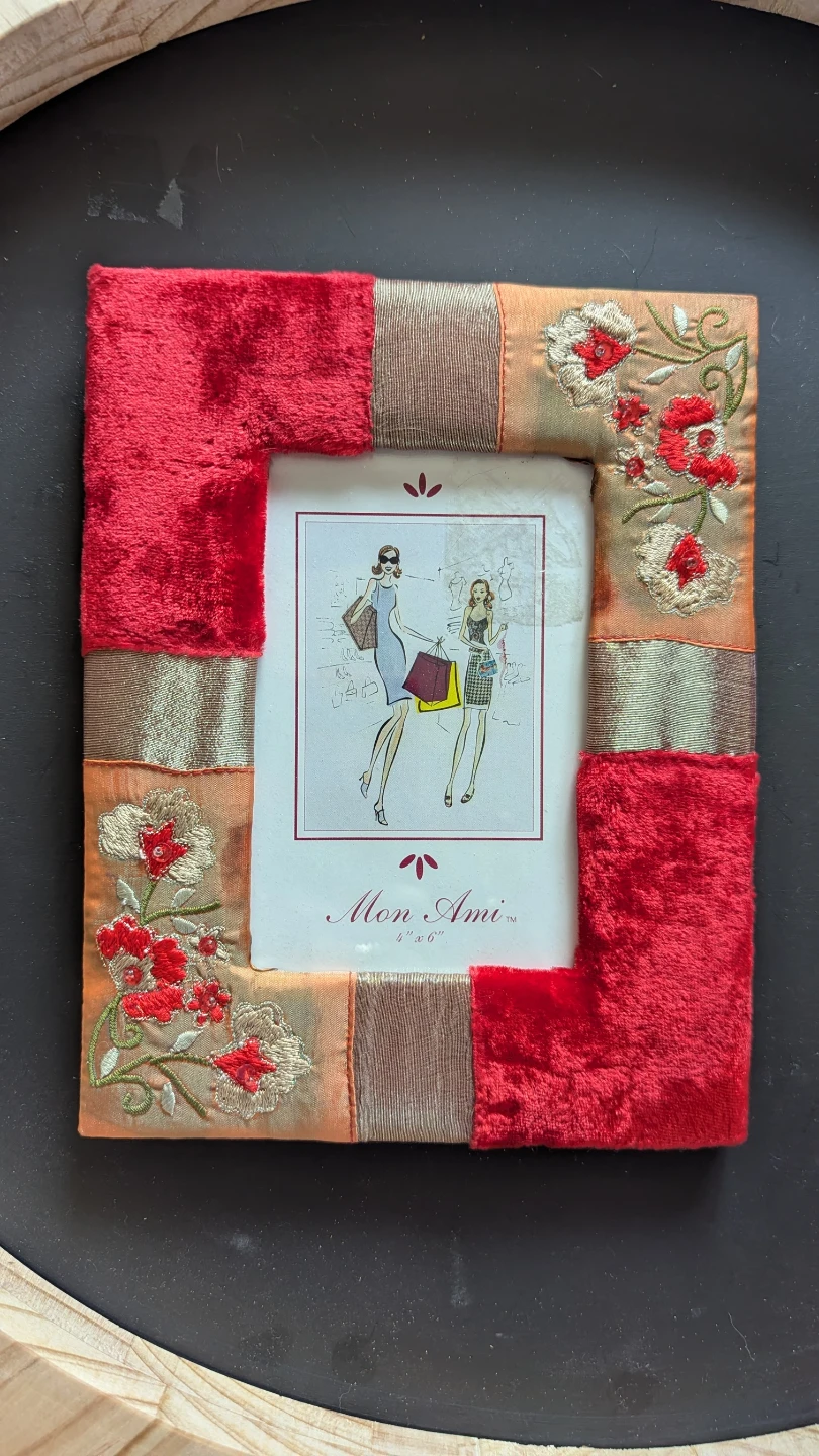 Mon Ami Embroidered Photo Frame