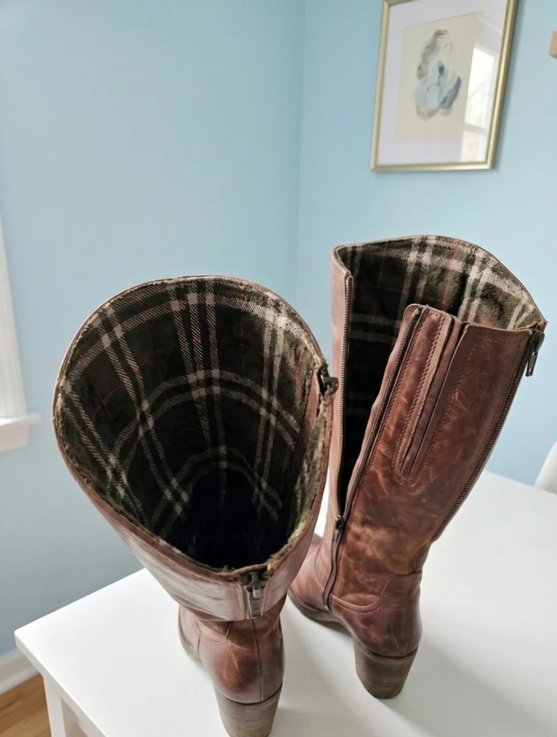 Brown Leather Knee-High Boots.size 11. Pick up Port moody - photo 4