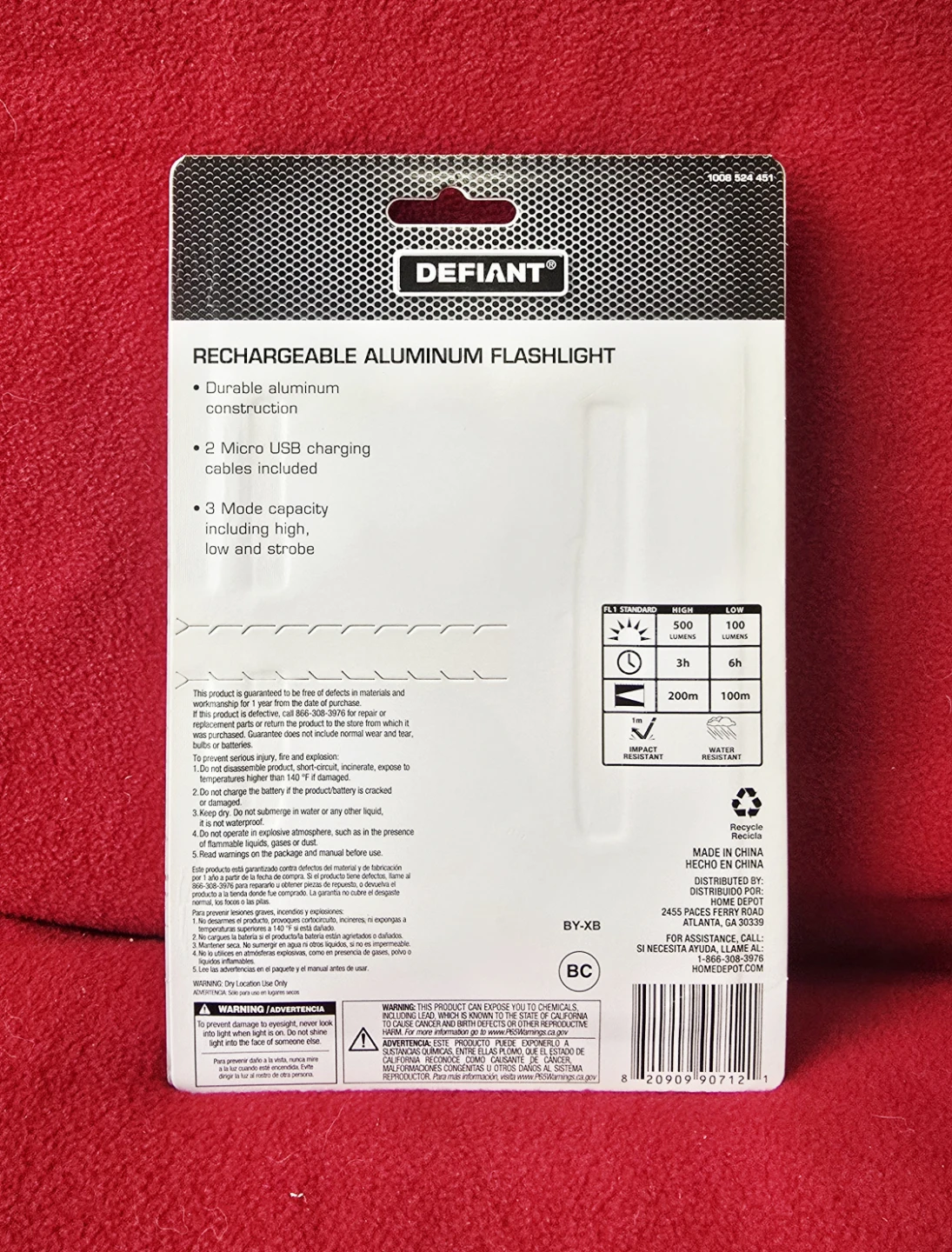 Defiant Rechargeable Aluminum Flashlight [2pk] - NEW! - photo 2