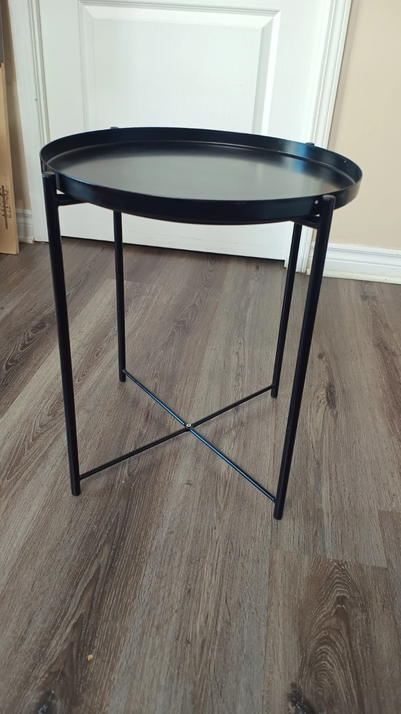 IKEA Black Round Side Table - photo 3