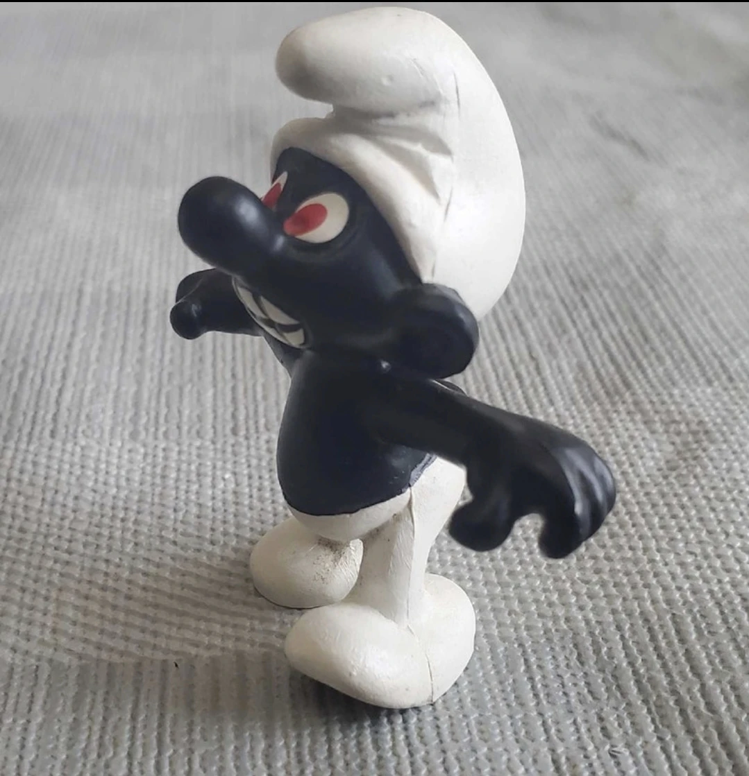 Vintage Peyo Schelich Angry smurf red eyes - photo 5