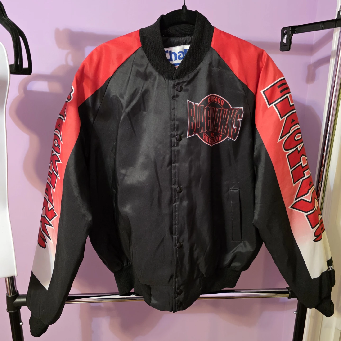 Chalk Line Chicago Blackhawks Nylon Bomber Jacket Large - photo 2