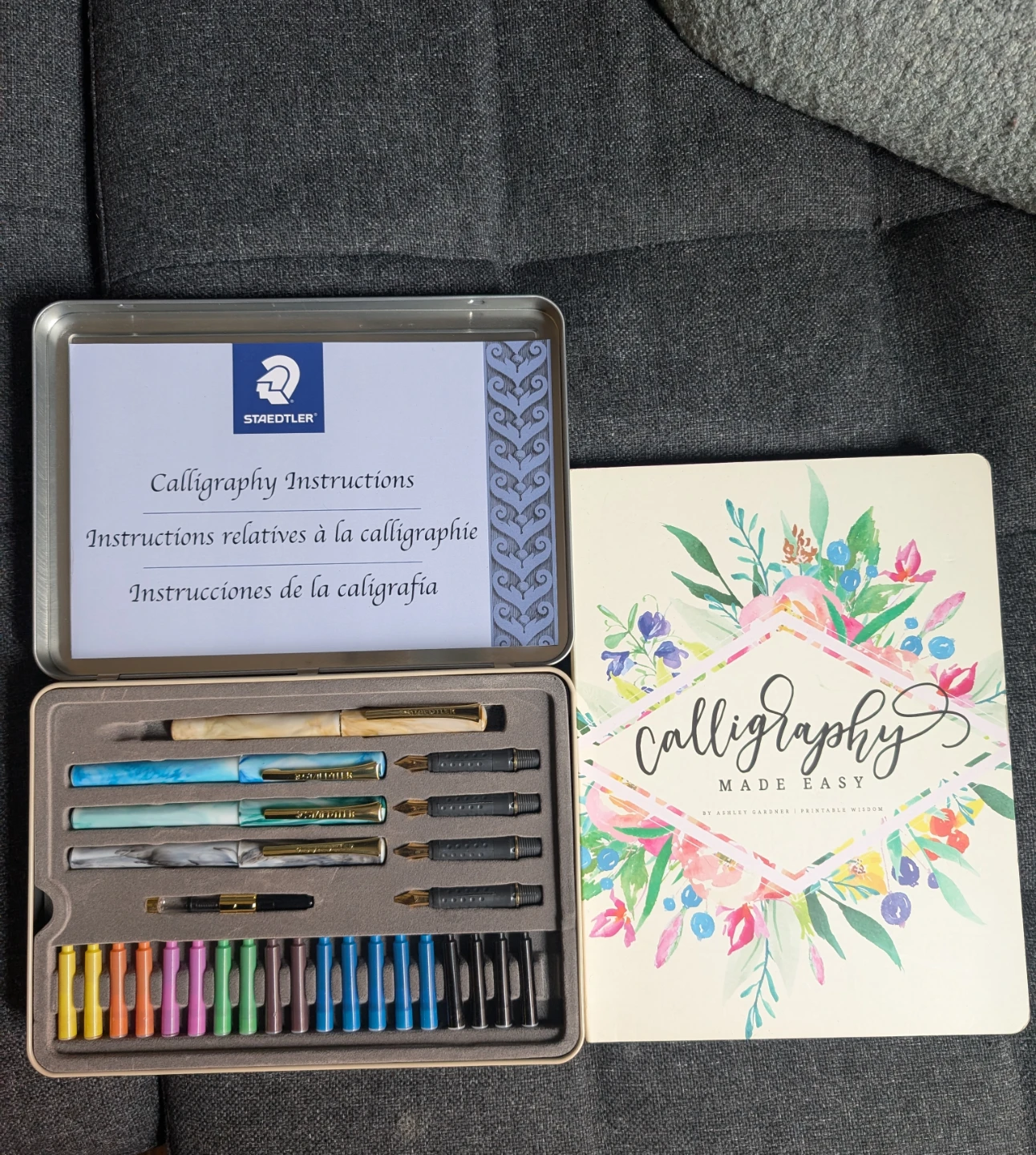Calligraphy pens & book