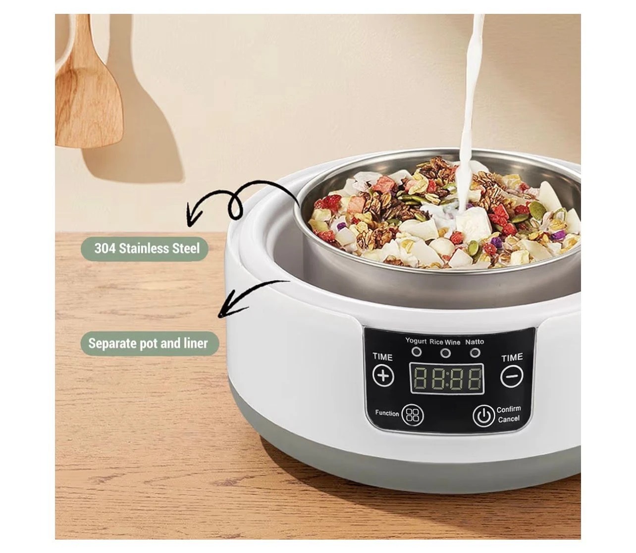 Digital Yogurt Maker with 5 Glass Jars - photo 4