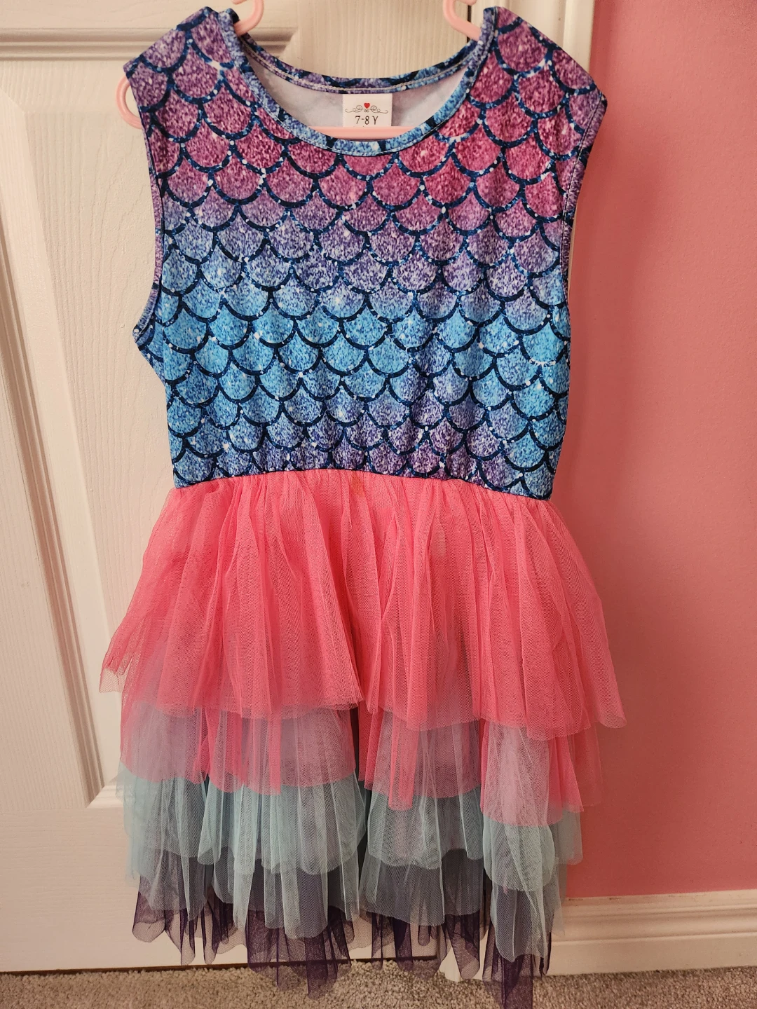 Girls Mermaid Tulle Dress Size 7-8