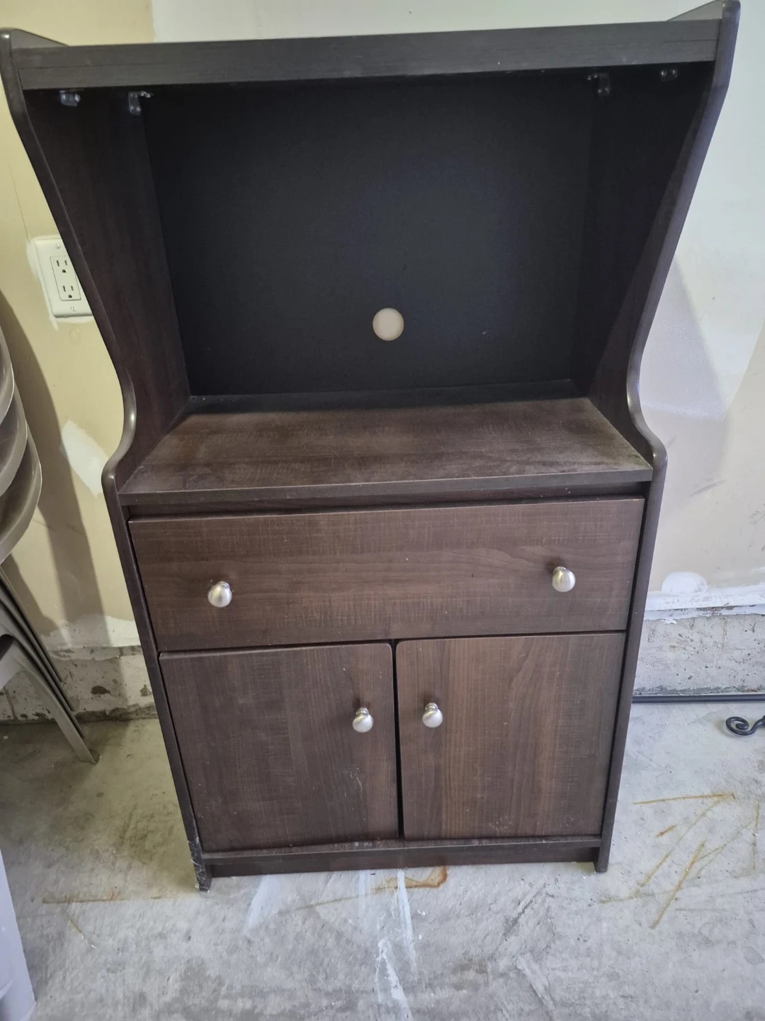 Dark Brown microwavr storage Cabinet with Drawer and Doors