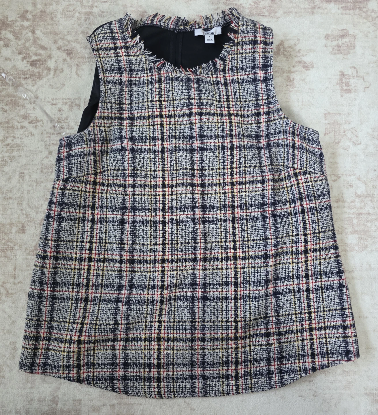 Women's Plaid Tweed Sleeveless Top