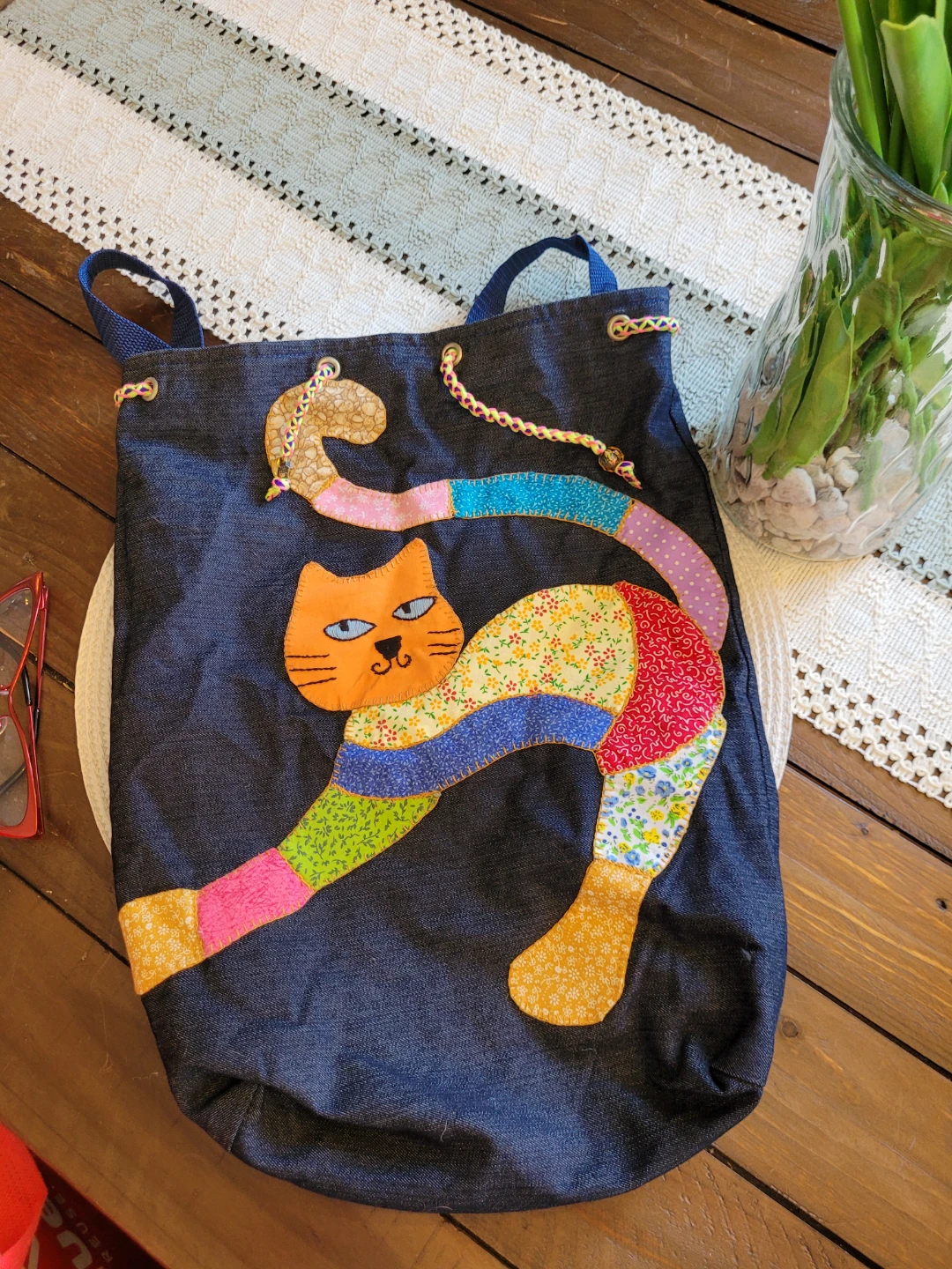 Patchwork Cat Tote Bag/Backpack - photo 2