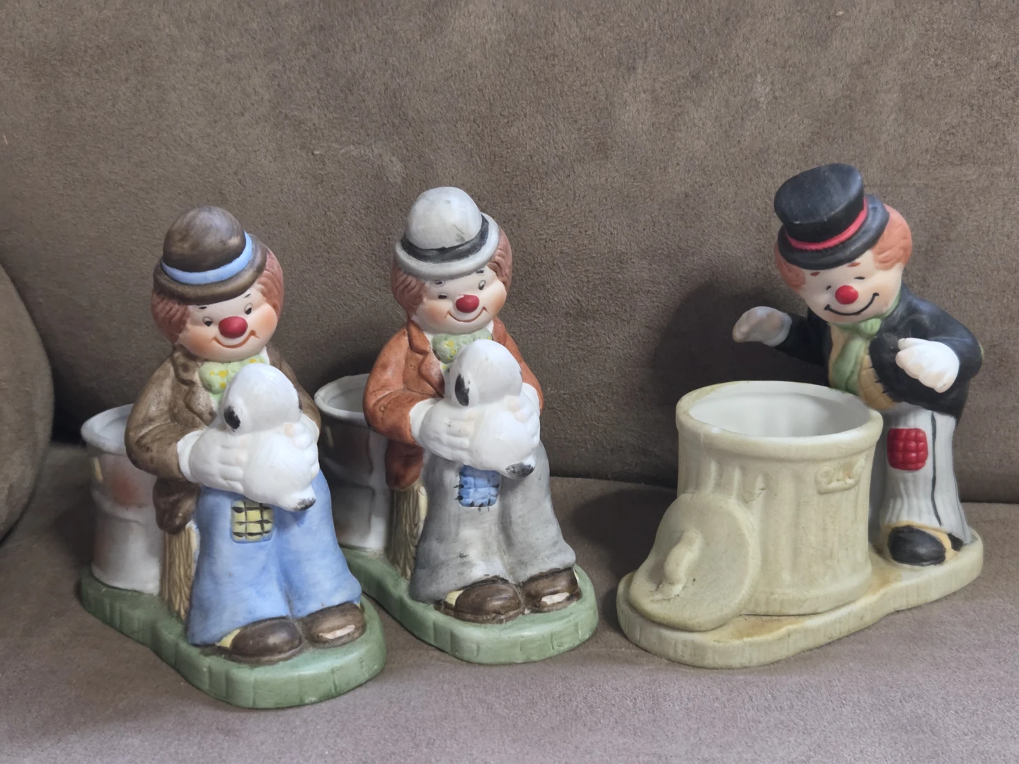 3 Vintage 1980's Jasco Luvkins Happy Hobo Decoritive Porcelain