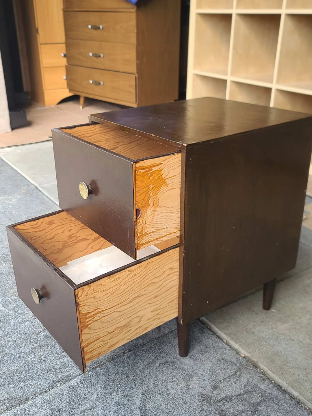 MCM Dark Brown 2-Drawer Nightstand - photo 3